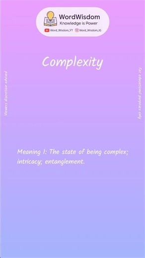 What does "Complexity" mean? | English vocabulary shorts | #complexity #wordwisdom