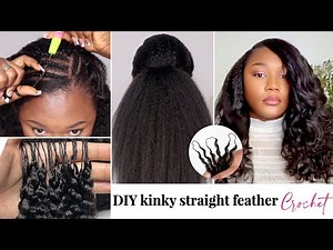 😱 DIY: The MOST Natural Kinky Straight Feather Crochet! (Upgraded Method) | HOTBRAIDS