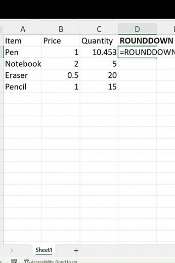 Round Numbers Down in Excel with the ROUNDDOWN Formula! 🔽