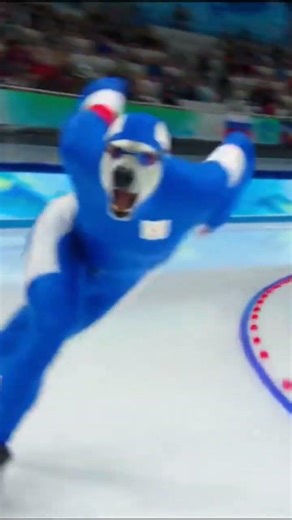 Speed skating's most creative polar bear outfit #olympics #viral