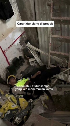 Tutorial cara aman tidur di proyek pada saat jam kerja👷🏻‍♂️ #kontraktorrumahmewah