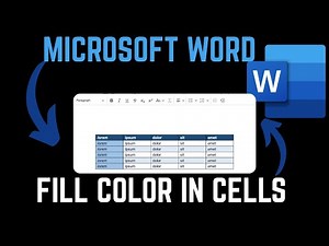 How To Fill Color In Cells On Microsoft Word Tables