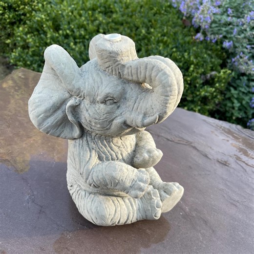 Concrete Elephant Fountain Top 10" Outdoor Garden Statue Water Feature Yard Art Sculpture Spitter - Etsy