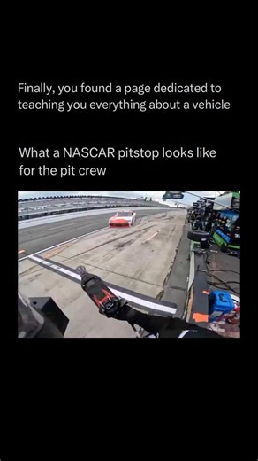 Explaining a car on Instagram: "During a NASCAR Cup Series pit stop, the driver pulls into the assigned pit box at carefully controlled speed and the stopwatch begins. 🚗💨 A tightly choreographed crew of typically five jumps into action — one fuels the car, one jacks it up, two change and replace four tires, and one makes quick adjustments or checks for damage. 🛠️⛽ Within around 11–12 seconds they’ve worked like a precision machine and sent the car back out, hoping to gain track position rathe