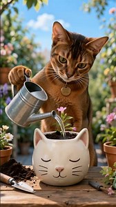 กระถางต้นไม้รูปหัวแมวน่ารัก! 🐱🪴