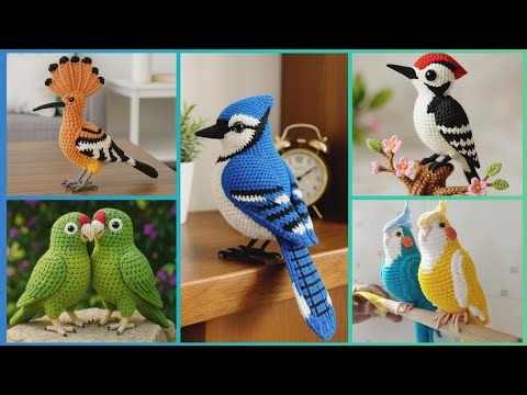 Beautiful Crochet Colorful Yarn Birds patterns |Handmade Bird Art 2025