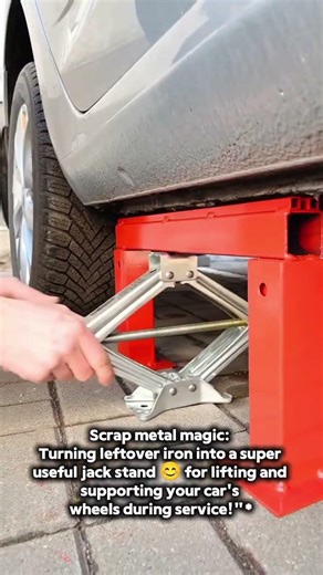 Scrap Metal Magic: DIY Jack Stand for Car Service #ScrapMetalCraft #DIYJackStand #CarMaintenance