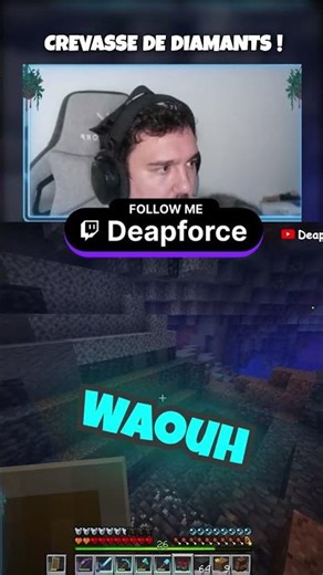 An insane crevasse in the depths #minecraft #secret #diamond #twitchfr