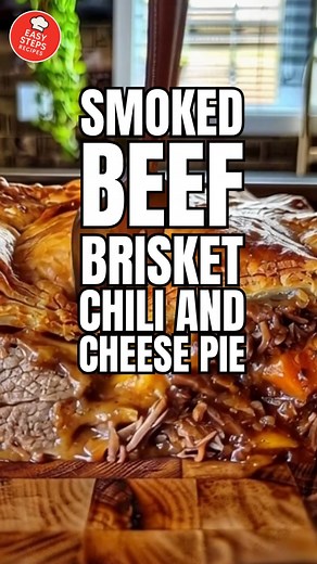 Smoked Beef Brisket Chili & Cheese Pie 🔥🥧 Ingredients 2 lbs (900 g) smoked beef brisket, chopped or shredded 1 tbsp olive oil 1 onion, diced 3 cloves garlic, minced 1 cup carrots, diced 1 cup potatoes, diced 1 cup beef broth 1 cup tomato sauce 1 tbsp chili powder 1 tsp smoked paprika 1 tsp cumin Salt and pepper to taste 1 ½ cups shredded cheddar cheese 2 sheets puff pastry, thawed 1 egg, beaten (for egg wash) Serves: 6–8 Dish Size: 9-inch pie dish or square pan How to Make Preheat the oven to 