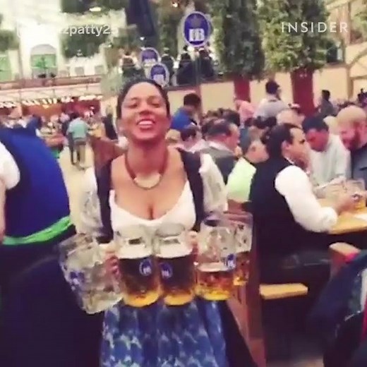 This is how they serve beer at Oktoberfest