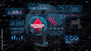 Visual Representation of Reciprocal Tariffs and Taxation with Graphical Data Analysis on a Global Scale. Consignment.