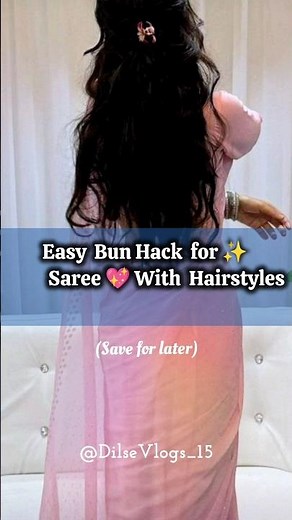 Easy Bun Hairstyles with Saree ✨ | Simple & Elegant Bridal Bun | Saree Hair Bun Tutorial 💕 #shorts