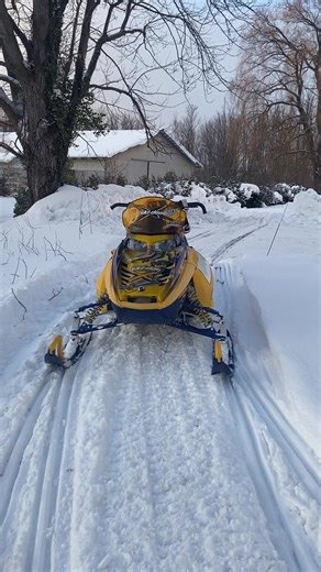 Rip driveway and studs #snowmobile #fyp #snow #winter #viral
