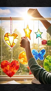 Create colorful wax paper sun catchers that bring a cheerful glow to any window. This simple craft uses vibrant wax paper and a touch of creativity to brighten up your space. #SunCatchers #DIYCrafts #ColorfulDecor | Homemade Recipes