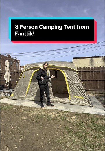 8 Person Camping Tent from Fanttik Outdoor! Easy Setup & Spacious | Orange Shopping Cart