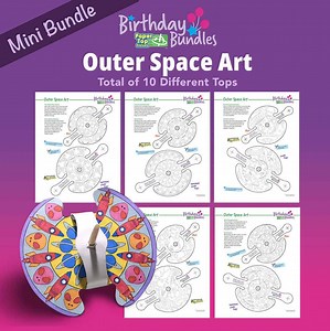 Outer Space Art – Mini Birthday Bundle – Paper Top Printouts - Etsy
