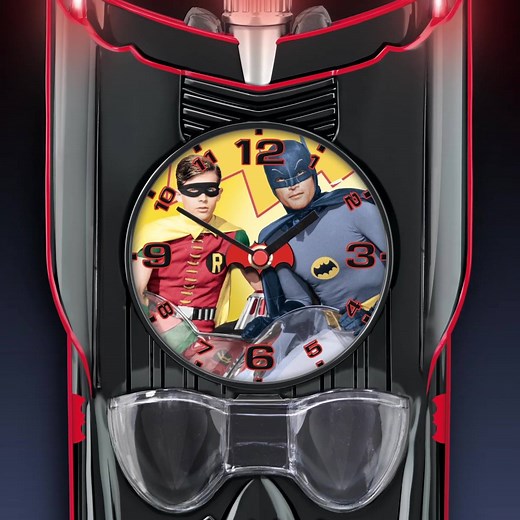 Relive the thrill of the classic BATMAN TV series! Musical BATMOBILE clock will wow fans. Shop Now! http://bit.ly/2DzfI0C | The Bradford Exchange