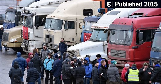 Russian Truckers, Irate Over New Tolls, Block Roads Near Moscow