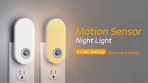 Dawnrise Bright Night Lights Plug into Wall with Motion Sensor,2 Color Temperature Adjustable Brightness (2 pack)