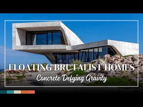 Floating Brutalist Homes – Concrete Structures Defying Gravity with Sleek Grandeur