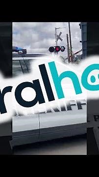 Train Hits Semi-Truck Stuck on Tracks in Texas || ViralHog