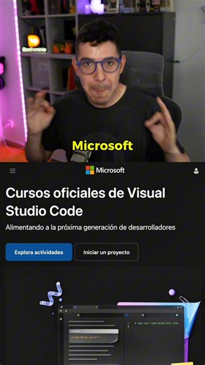 ¿Quieres aprender a programar gratis y desde tu editor? 💻 Mira este tip de @midudev: cursos oficiales para empezar con desarrollo web o Python, directamente en VS Code. Conoce más. 👉 https://t.co/IbvdlZzM4V