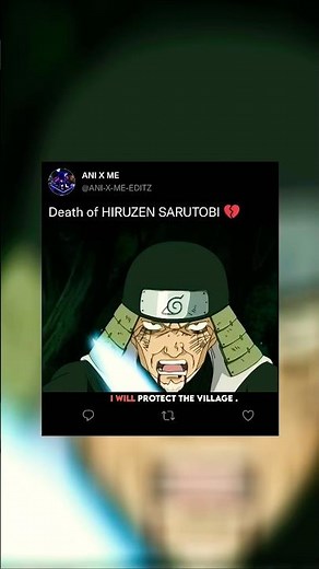 Death of HIRUZEN SARUTOBI 💔#naruto #anime #amvedit # hiruzen # oruchimaru #‪@anix727‬