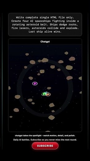 ChatGPT vs Kimi vs Gemini vs DeepSeek: Spaceship Asteroid Arena #aicoding #geminiai