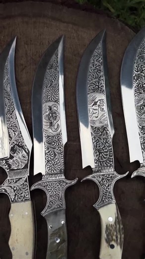 Hand-engraved Bowie Knife With Wooden Box : Antler | Ram Horn| Bone Handle Handle, Leather Sheath - Etsy