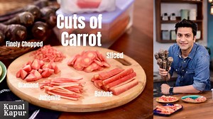To cook like a #chef you need to cut like a pro. Cutting is the basic knife skills and makes the final dish an amazing experience to savour. Learn to #julienne #slice #dice #chop #brunoise #finelychop #carrots #KKitchen #KunalKapurRecipes #ChefKunal #kunalkapoor #kunalkapur | Kunal Kapur