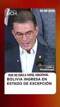 STATE OF EMERGENCY IN BOLIVIA