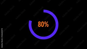 Circular moving infographic showing percentages with alpha channel for transparency