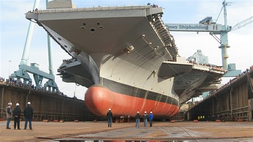Life inside giant shipyard repairing damaged US aircraft carrier