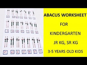 Abacus worksheets for Kindergarten , Jr Kg , Sr Kg , 3 to 5 years old kids.