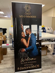 Custom Wedding Retractable Banner Stand INCLUDED With Full Color Print | Adjustable Banners| Wedding Banner Stand | Wedding Display - Etsy