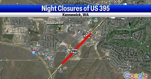 US 395 project to close highway at night
