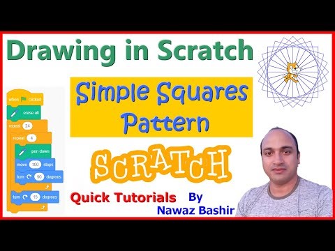 How to Draw Squares Design/Pattern in Scratch | Single Color
