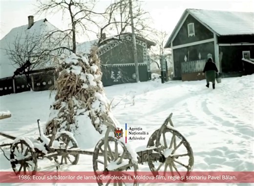 1986: colinde și tradiții de iarnă la Cernoleuca, Dondușeni (I). Secvență din ”Ecoul sărbătorilor de iarnă”, regie și scenariu - Pavel Bălan, o producție Moldova-film. Sursa: Agenția Națională a Arhivelor, arhiva.gov.md #agențianaționalăaarhivelor #moldova #romania #UE | Agenția Națională a Arhivelor