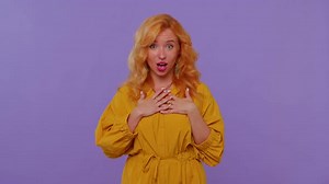 Excited Amazed Girl Surprise Looking at Camera with Big Eyes Shocked By Sudden Victory Wow Emotion