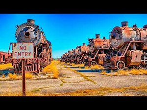 Steam Train Graveyard - Haunting Relics of the Past. Old Abandoned Steam Locomotives