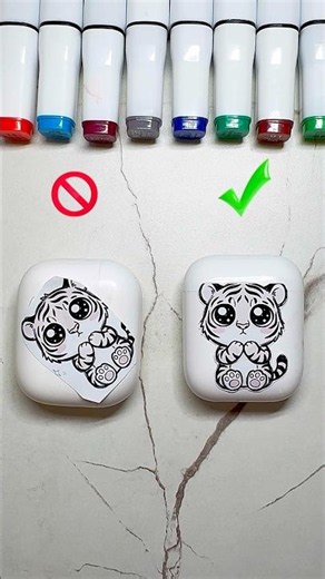 Sticker Deco ✂️ Munching Tiger Cub 🐯 Messy vs. Perfect #PerfectCut #diy