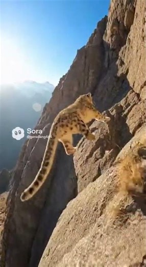 Snow Leopard's Deadly Hunt: Ibex Chase Ends in Cliff Fall #SnowLeopard #WildlifeHunt