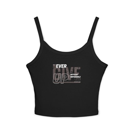 Graphic Tank Top, Fitted Spaghetti Strap, Everyday Style, Never Give up Print - Etsy