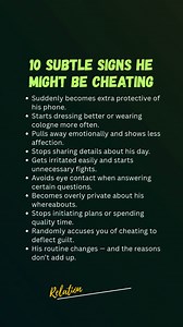 10 Subtle Signs He Might Be Cheating | Relation & Love Fact