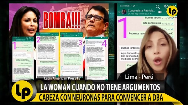 400K views · 11K reactions | LA WOMAN CUANDO NO TIENE ARGUMENTOS CABEZA CON NEURONAS PARA CONVENCER A DBA  Al descubierto diálogos entre #PatriciaChirinos y el Presidente del congreso #JoséWilliams se juegan el todo por el todo en este 3er intento de vacancia del Presidente #notienesargumentos #patriciachirinos #womandelcallao #faltadecapacidad #moral #sinneurona #cabeza #paraconvencer #dba | Latin American Press | Facebook