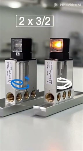 Electrically operated pneumatic distributor with 3/2 and 2 x 3/2 functions #shorts #electric