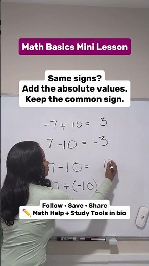 Adding and Subtracting Integers | Same Signs vs. Different Signs