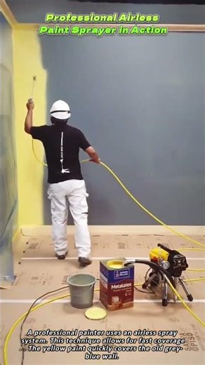Professional Airless Paint Sprayer in Action