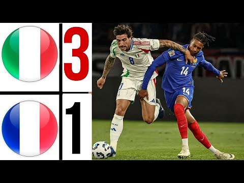 Italy 3:1 France | highlights | Francia- Italia 3-1 gol e sintesi | UEFA Nations League 2024/25