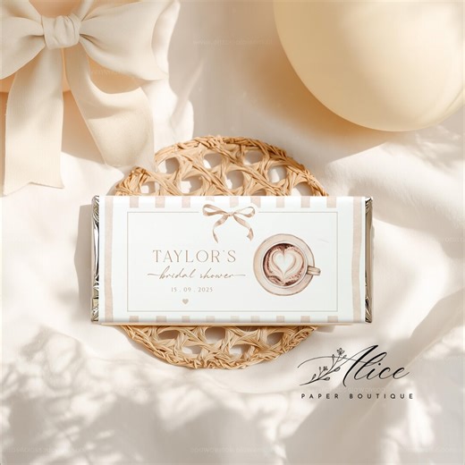 Love is Brewing Bridal Shower Chocolate Wrapper, Coffee Lover Candy Bar Label Wrap, Coffee Theme Bridal Favor Template, Editable Party Decor - Etsy